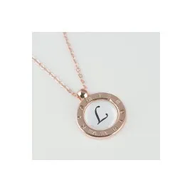 Seri Sonu Roz Renk Harfli Kolye-L