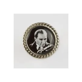 Atatürk Yaka Rozet-Gümüş Rengi