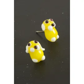 Köpek Cam Küpe-Renkli