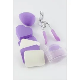 6 Makyaj Süngeri - Kirpi Kıvırma Seti-Renkli