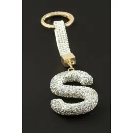 Harfli Savaroski Taşlı Anahtarlık-S