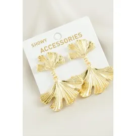 Yaprak Trend Metal Küpe-Gümüş Rengi