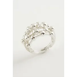 Yuvarlak Metal Yüzük-Gümüş Rengi