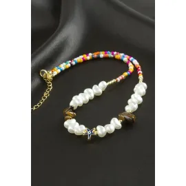 Deniz Yıldızı İnci Kolye-Kahverengi