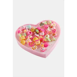 Karışık Plastik Çocuk Yüzük 1 Adet-Pembe