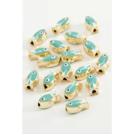 Balık Mineli Bileklik Ve Kolye Ucu Aparatı 1 Adet-Turkuaz