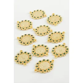 Çeyrek Taşlı Bileklik Ve Kolye Ucu Aparatı 1 Adet-Yeşil