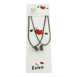 Kelebek Arkadaşlık Kolyesi Çift Kolye-Siyah