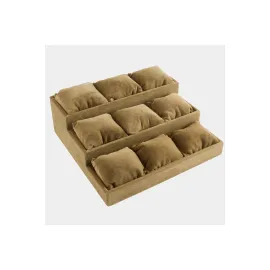 3 Basamaklı Anfora Kumaş Yastıklı Stand-Kahverengi-1