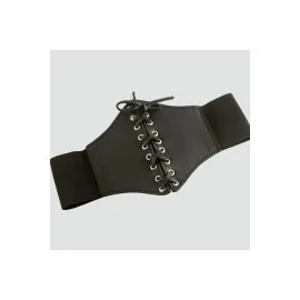 Örgülü Çıtçıtlı Lastikli Kemer-Siyah