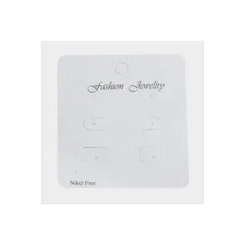 6 Delikli Lüx Küpe Kartı-Beyaz