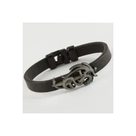 Ejderha Kaliteli Suni Deri Bileklik-Siyah