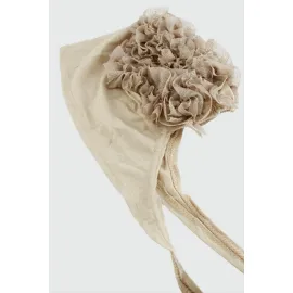 Dikişli Fırfırlı Bone-Sütlü Kahve