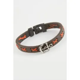 Çapa Kaliteli Suni Deri Bileklik-Kahverengi