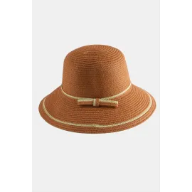 Fiyonglu Hasır Şapka-Kiremit