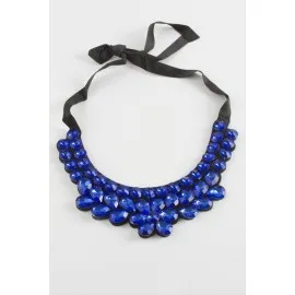 Papatya Taşlı Yaka Kolye-Sarı