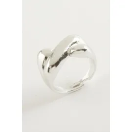 Oval Metal Yüzük-Gümüş Rengi