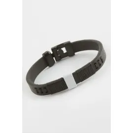 Taraftar Kaliteli Suni Deri Bileklik-Siyah