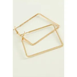 Kare Halka Küpe 4 cm-Sarı