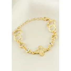 Çiçek Taşlı Bileklik-Sarı