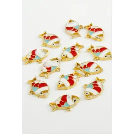 Balık Tek Kulp Mineli Bileklik Ve Kolye Ucu Aparatı 1 Adet-Sarı