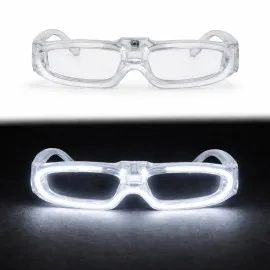 Beyaz Led Işıklı Parti Gözlüğü 3 Modlu – Glow & Gece Eğlence Gözlüğü