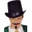 Yetişkinler İçin Siyah Renk Ringmaster Sihirbaz Şapkası Silindir Şapka