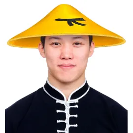 Uzak Doğu Asyalı Çin Japon Şapkası Sarı Renk