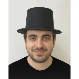 Siyah Renk Plastik Nubuk Kadife Kaplama Fötr Şapka 11 cm