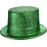 Yeşil Renk Parıltılı Simli Fötr Silindir Parti Şapkası