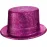 Fuşya Pembe Renk Parıltılı Simli Fötr Silindir Parti Şapkası