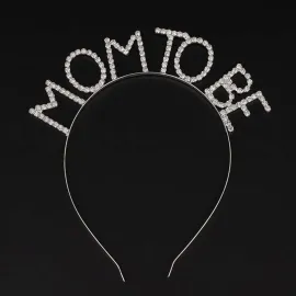 Kristal Taşlı Gümüş Renk Mom to Be Tacı Anne Tacı