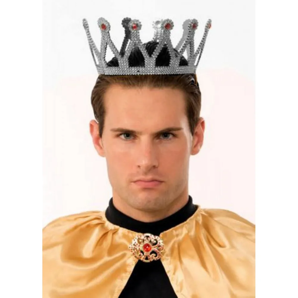 Gümüş Renk Çocuk ve Yetişkin Uyumlu Kral Tacı 