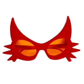 Kırmızı Renk Bıyık Tasarımlı Kedi Gözlüğü 19x11 cm