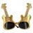 Altın Renk Rockn Roll Gitar Şekilli Parti Gözlüğü 15x15 cm