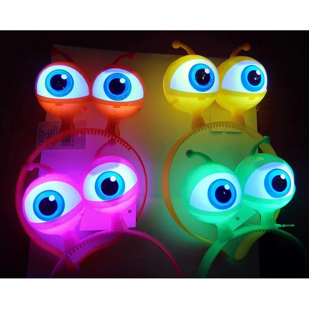 Rengarenk 3 Farklı Fonksiyonda Yanan Led Işıklı Uzaylı Göz Taç 1 Adet 18X12 Cm