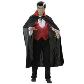 Kırmızı Yakalı Siyah Dracula Pelerin 120 cm