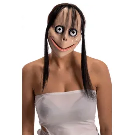 Korkunç Ürpertici Uzun Saçlı Momo Maskesi 24x16 cm