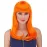 Turuncu Renk Uzun Düz Parti Peruğu