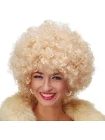 Altın Renk Kıvırcık Afro Bonus Peruk Saç Parti Peruğu Platin Gold