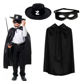 Zorro Pelerini Şapkası Ve Maske Seti Çocuk Boy