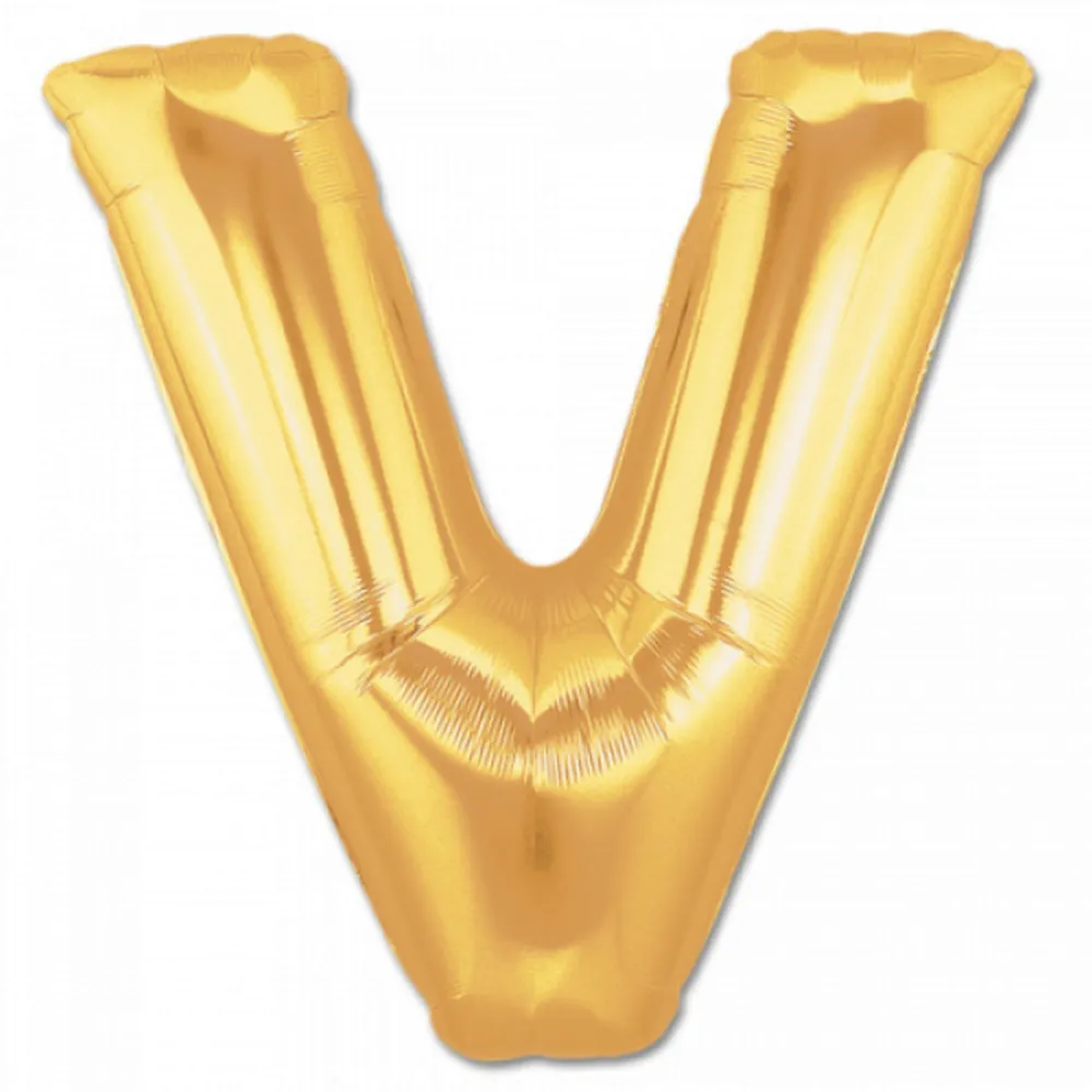 V Harf Folyo Balon Altın Renk  40 inç