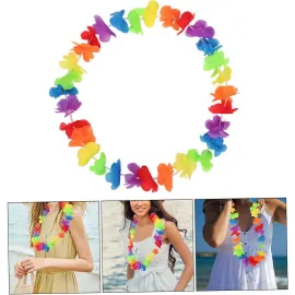 Hawaii Çiçekli Boyun Kolyesi - Renkli Tropikal Parti Leisi 