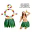 Yetişkin Hawaii Kostüm Seti - Yaprak Etek & Hawaii Set - 5 Parça