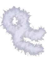 Beyaz Renk Kabarık Kalın Otriş Boa Tüy 6 cm Genişlik 180-200 cm Uzunluk