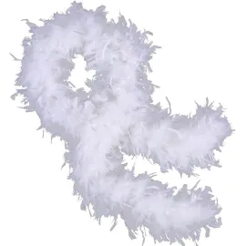 Beyaz Renk Kabarık Kalın Otriş Boa Tüy 6 cm Genişlik 180-200 cm Uzunluk