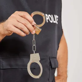 Metal Malzemeden İmal Anahtarlı Oyuncak Polis Kelepçesi