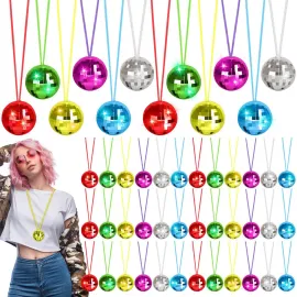 70'ler 80'ler ve 90'lar Temalı Disko Topu Kolye Seti 6 Adet