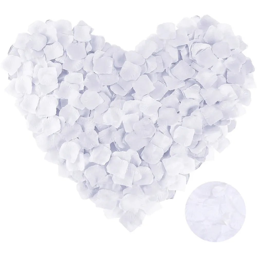 Beyaz Renk Gül Yaprağı Şekilli Konfeti 1 Paket 100 Adet