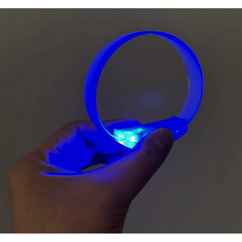 3 Modlu Pilli LED Işıklı Esnek Parti Bilekliği Mavi